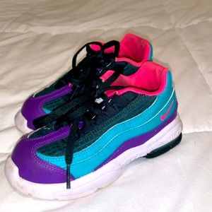 10 purple/teal/pink Nike kids shoes